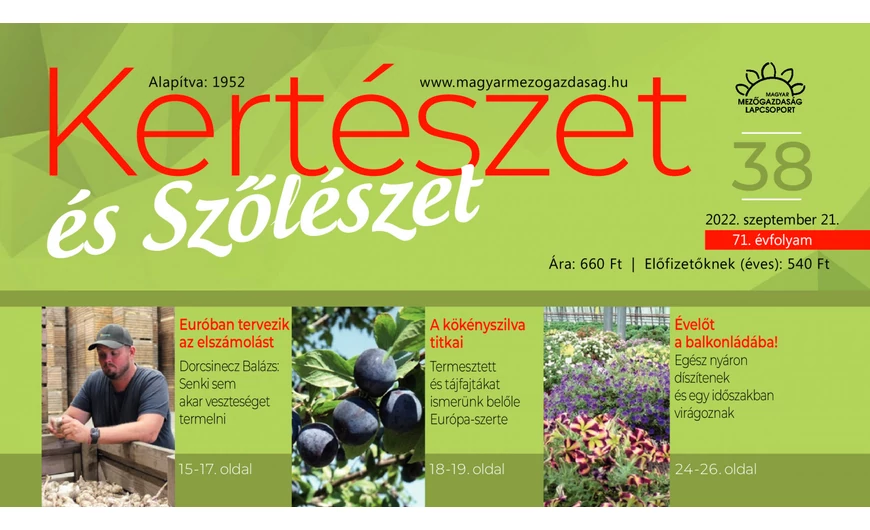 'Kertészet és szőlészet' magazin '22