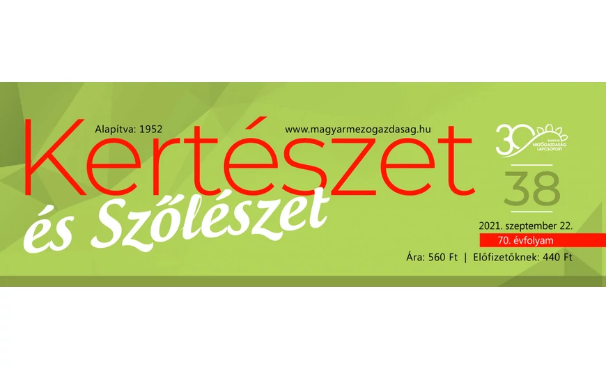 'Kertészet és szőlészet' magazin '21